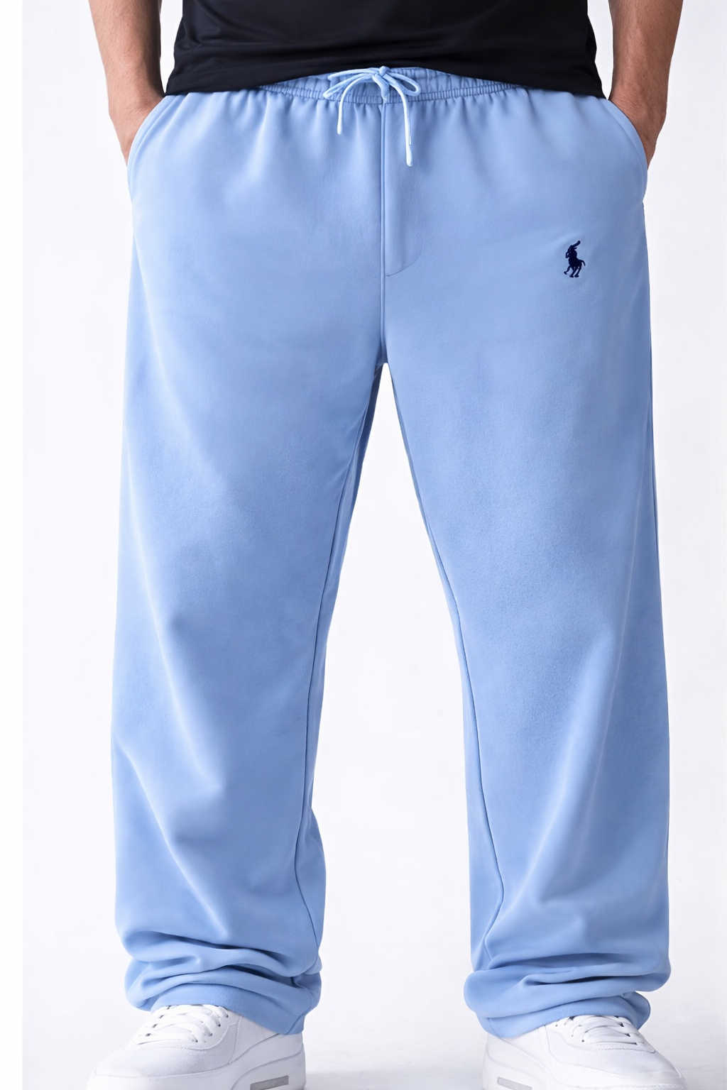 Polo Premium Baggy Fit Track Joggers – Sky Blue Streetwear Pants