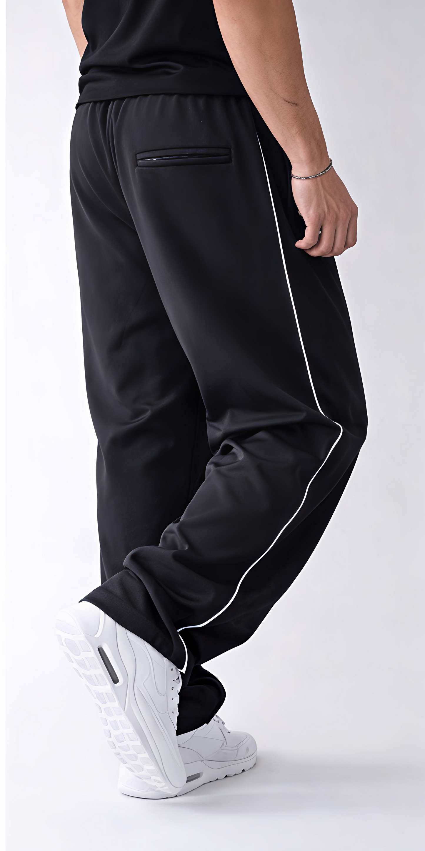 Polo Black  Track Joggers with Side Stripe – Relaxed Fit