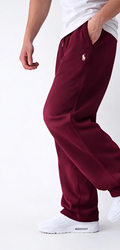 Polo Maroon Track Baggy Joggers –  Relaxed Fit
