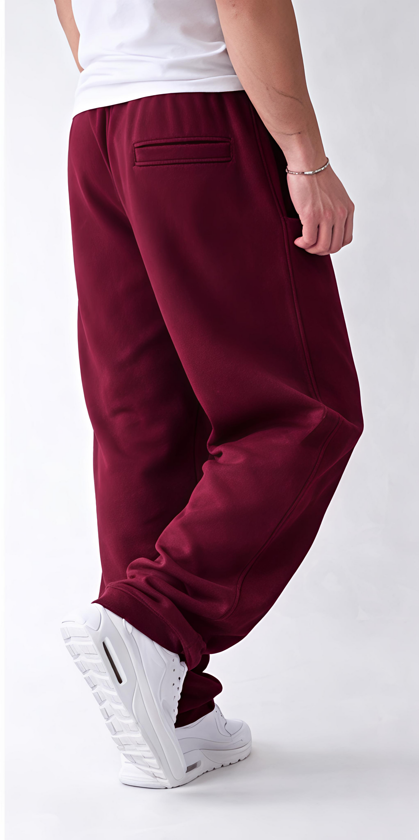 Polo Maroon Track Baggy Joggers –  Relaxed Fit