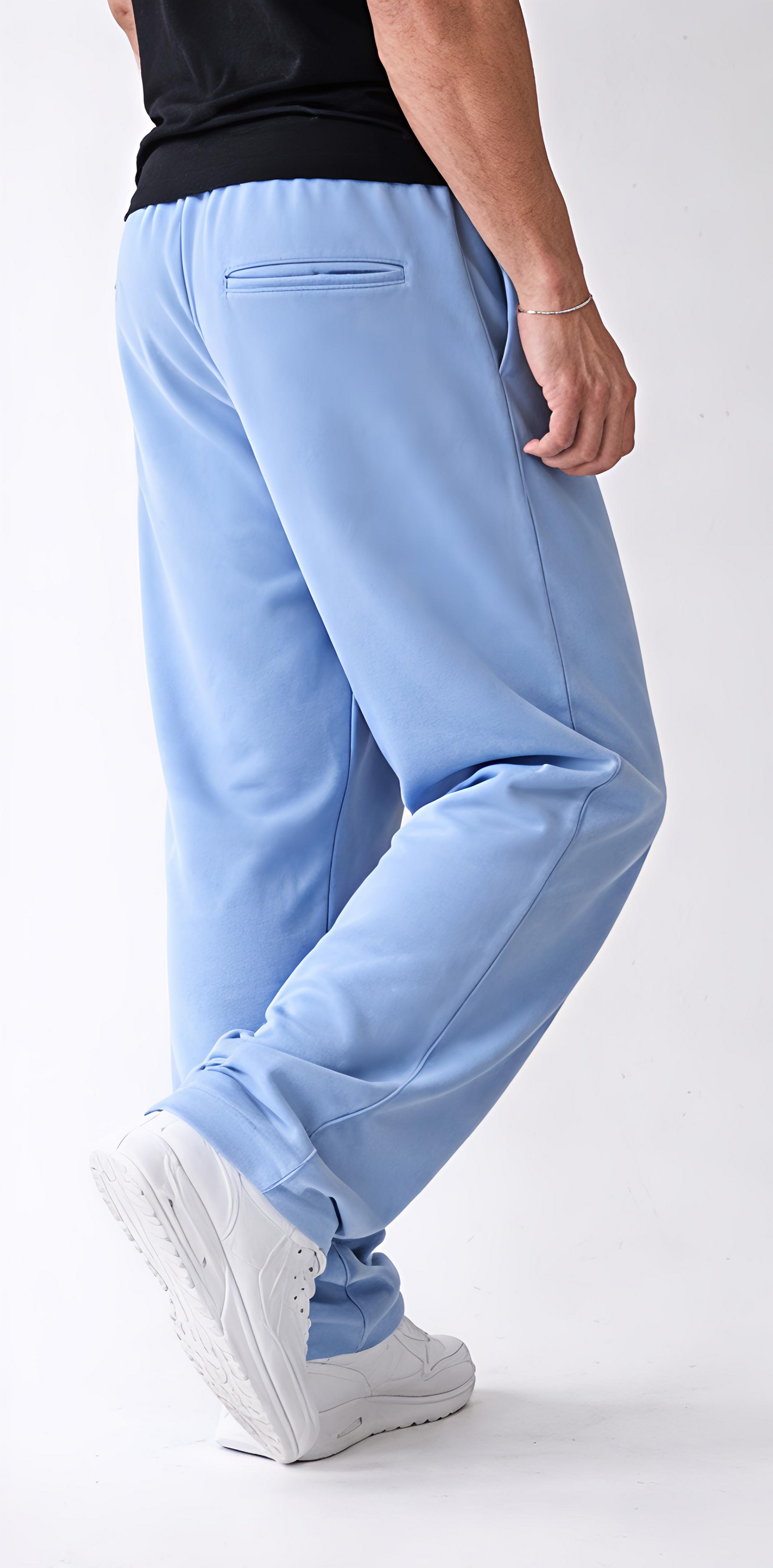 Polo Premium Baggy Fit Track Joggers – Sky Blue Streetwear Pants