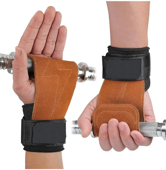 Genzigo Premium Leather Weight Lifting Wrist Straps with Extra Padding and Adjustable Wrist Support